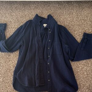 Navy Button-Up Shirt